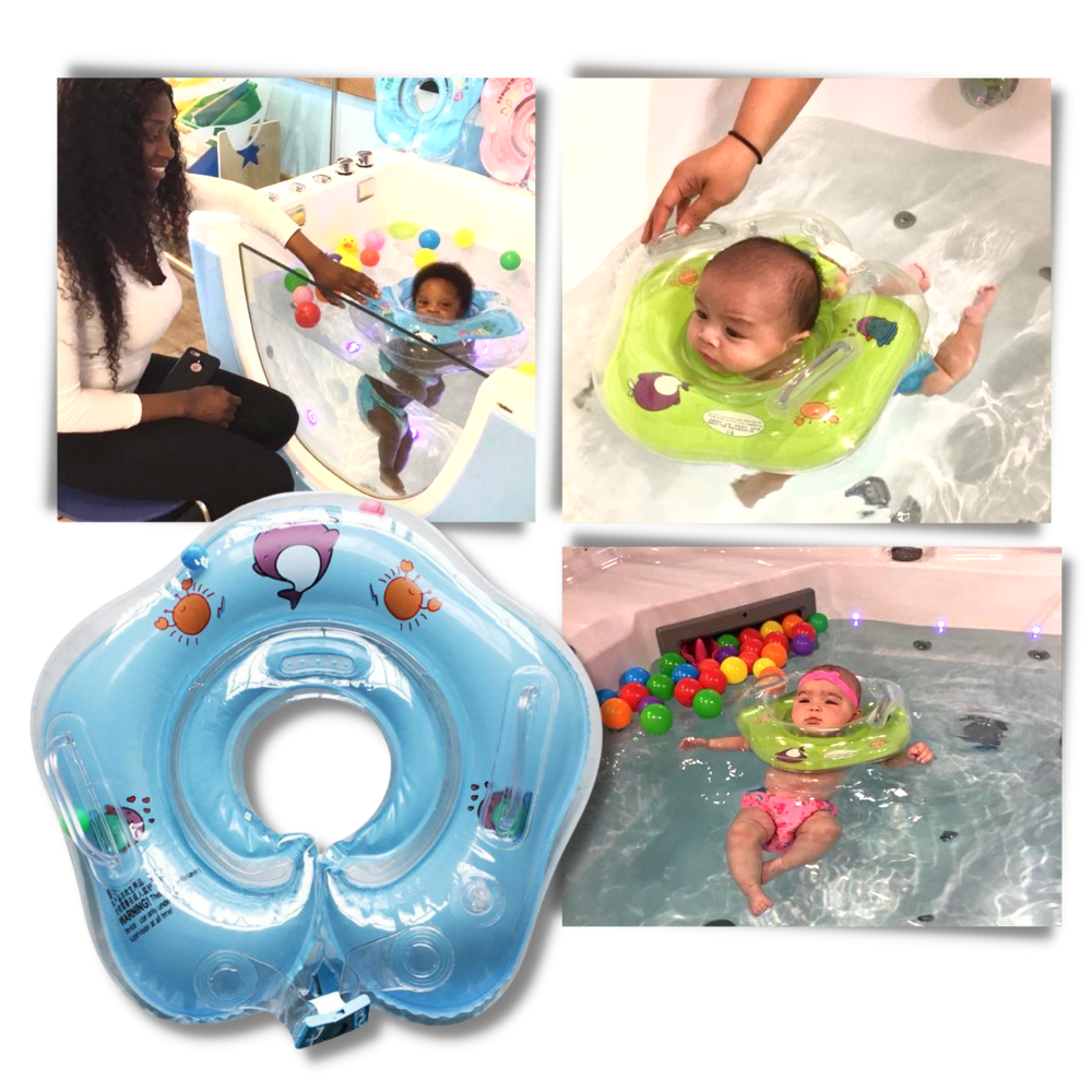Safe baby swimming ring with double buoyancy system