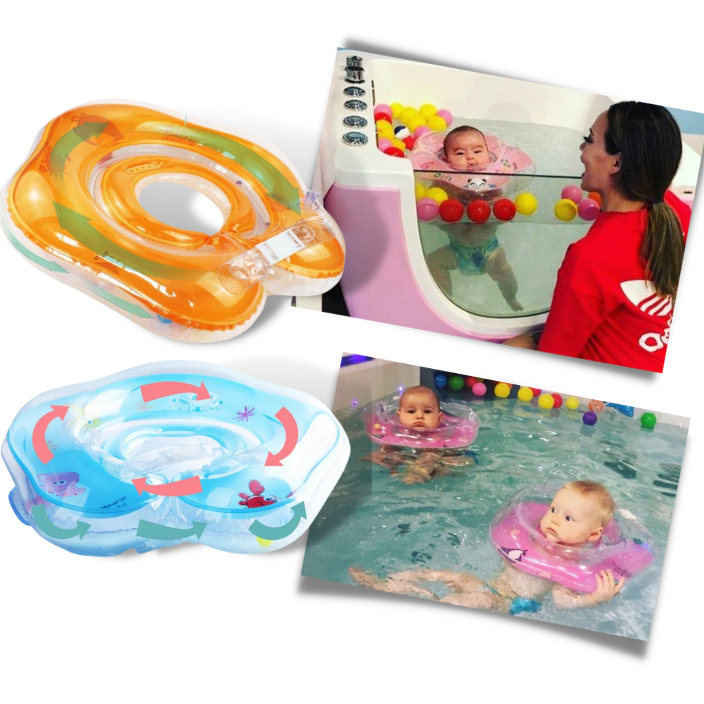 Safe baby swimming ring with double buoyancy system