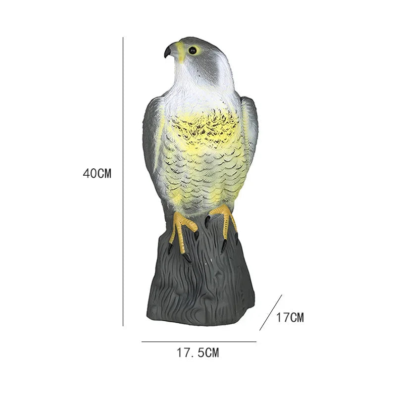 Lifelike eagle decoy for bird deterrence in the garden