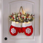 Festlicher Weihnachtskranz in Handschuhform – 120 LEDs mit Timer