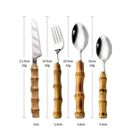 Elegantes Besteckset mit Bambusgriff aus Edelstahl