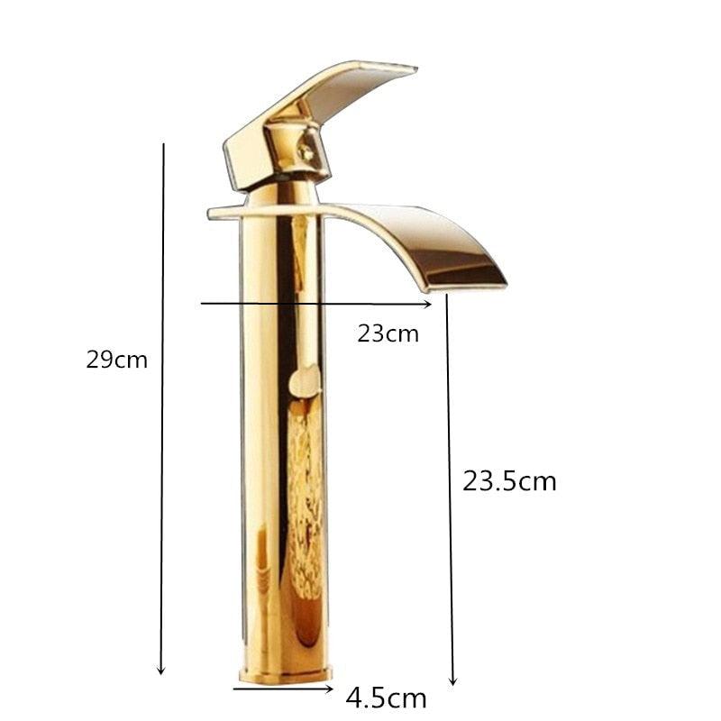 Eleganter Wasserfall-Waschtischarmatur aus Messing