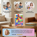 Pädagogisches Montessori Puzzle aus 3D Farbbauklötzen mit Holzrahmen