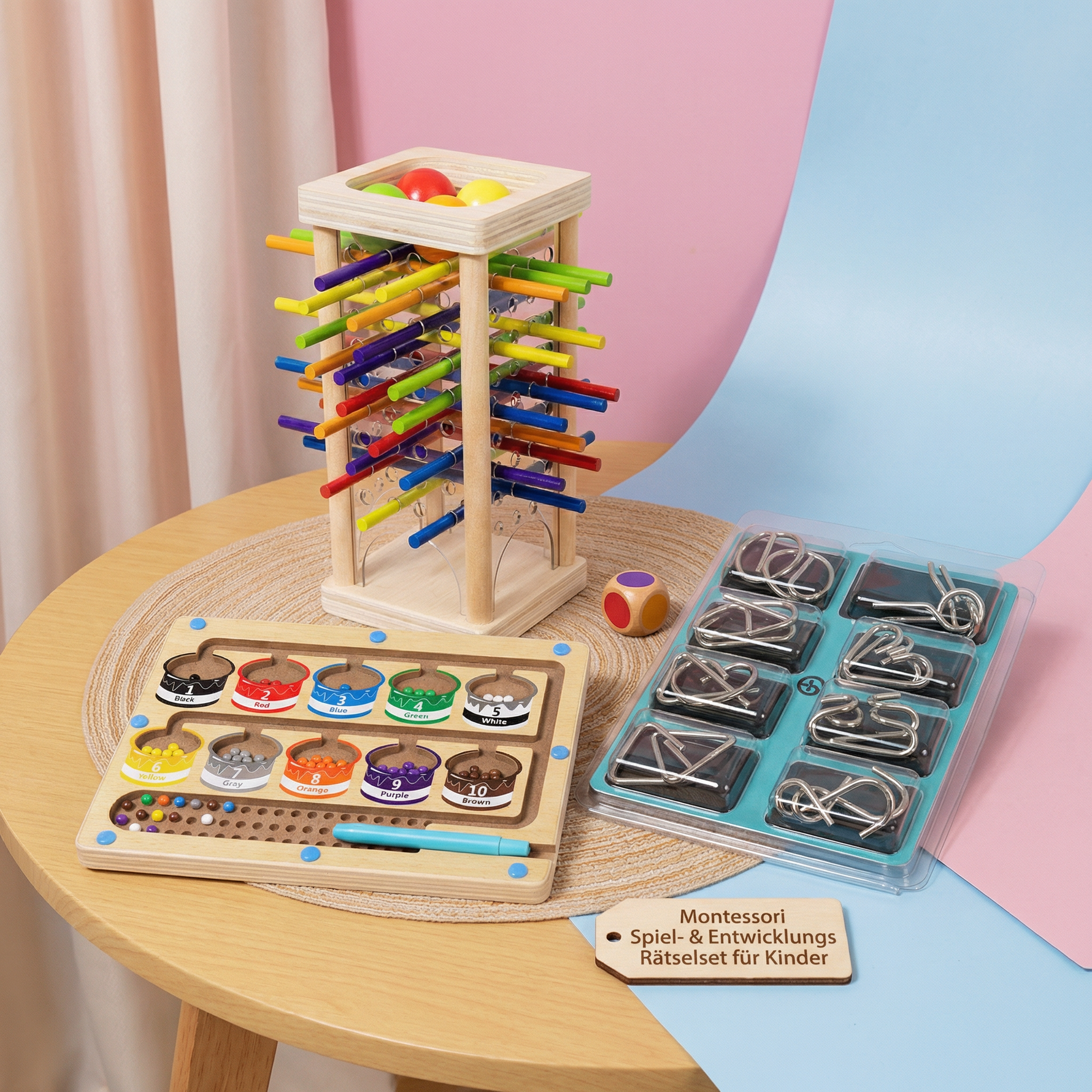 Entwicklungsförderndes 3-teiliges Montessori Puzzle-Set für Kinder