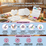 DIY Kunstset mit Schwamm für Kinder – Kreatives Malen mit Blasen-Effekt
