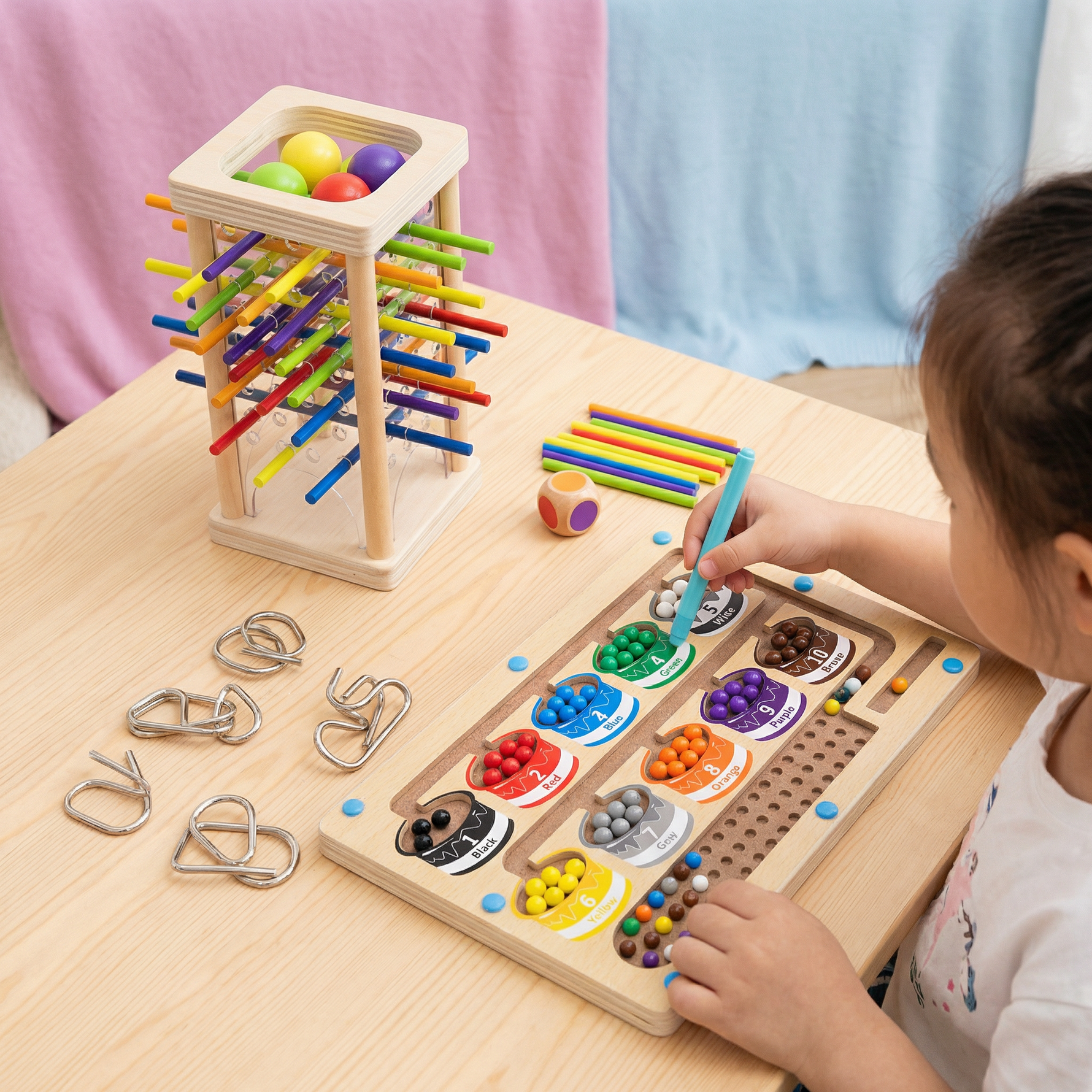 Entwicklungsförderndes 3-teiliges Montessori Puzzle-Set für Kinder