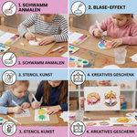 DIY Kunstset mit Schwamm für Kinder – Kreatives Malen mit Blasen-Effekt