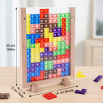 Pädagogisches Montessori Puzzle aus 3D Farbbauklötzen mit Holzrahmen