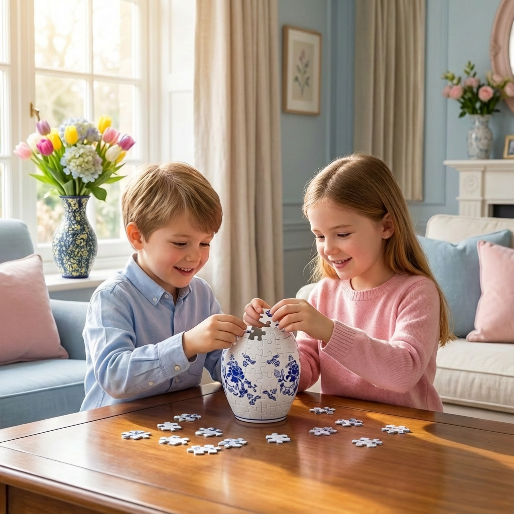 Elegante 3D Puzzle Blumentopf – Für frische Blumen geeignet