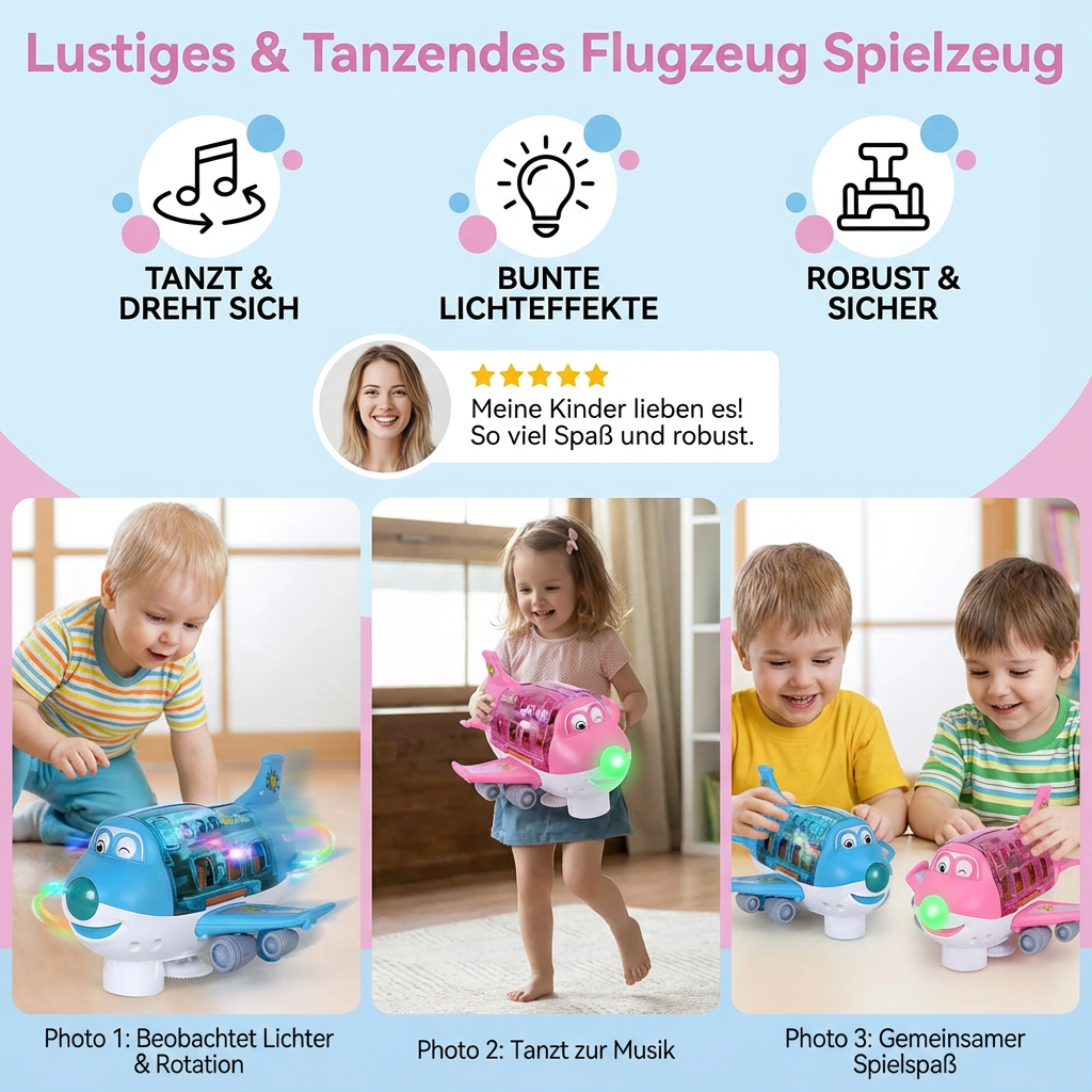 Flugzeug Spielzeug mit Tanzfunktion – Lustiges Kinder Spielzeug