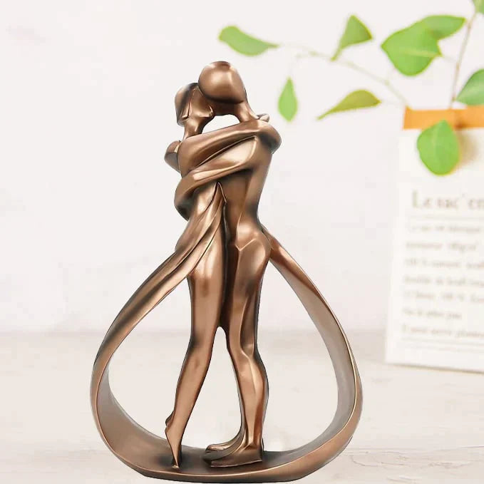 Elegante Bronze-Skulptur eines umarmenden Paares – Dekoratives Kunstwerk für Ihr Zuhause