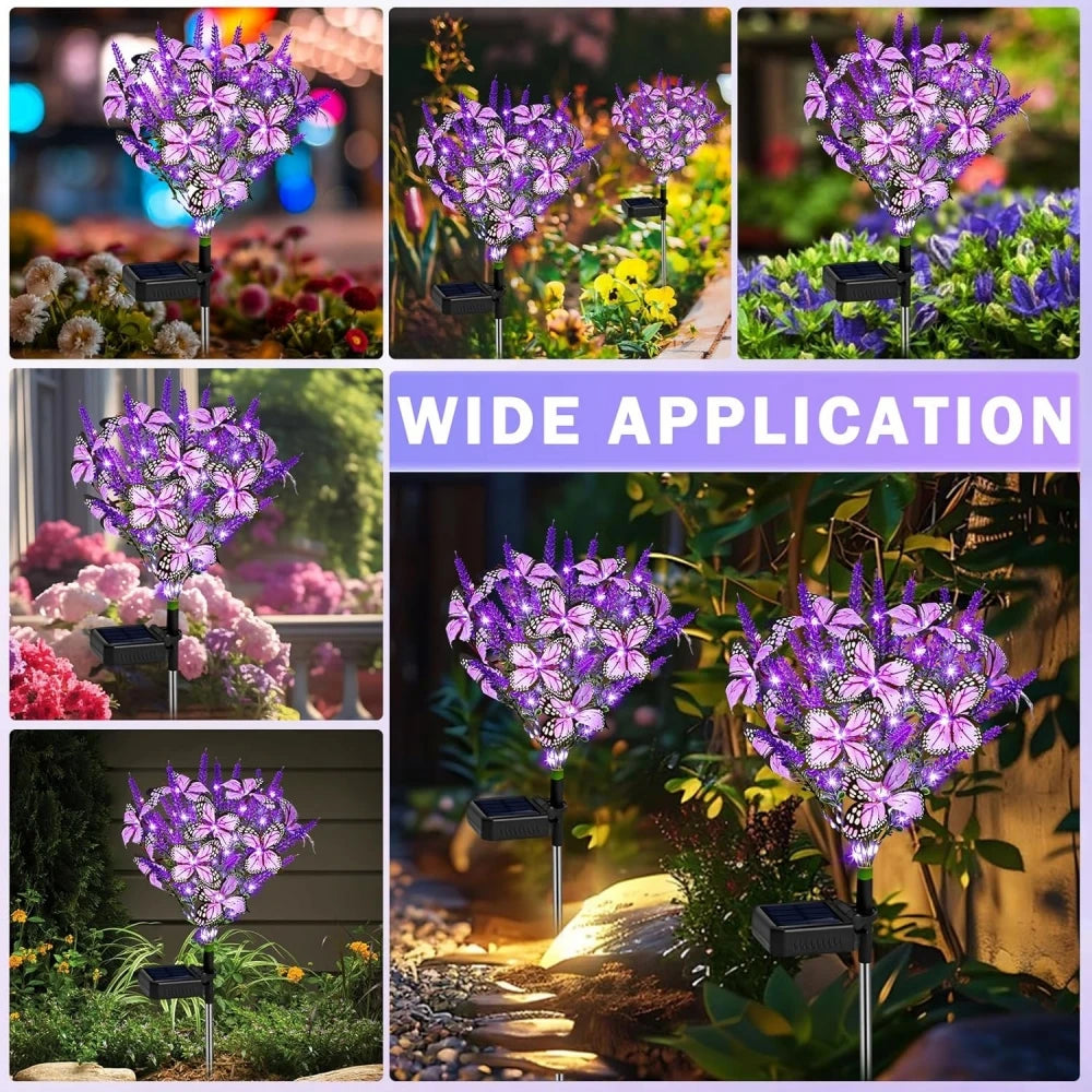 Sonnengartenstrahler mit Lavendel-Schmetterling | LED | Wetterfest