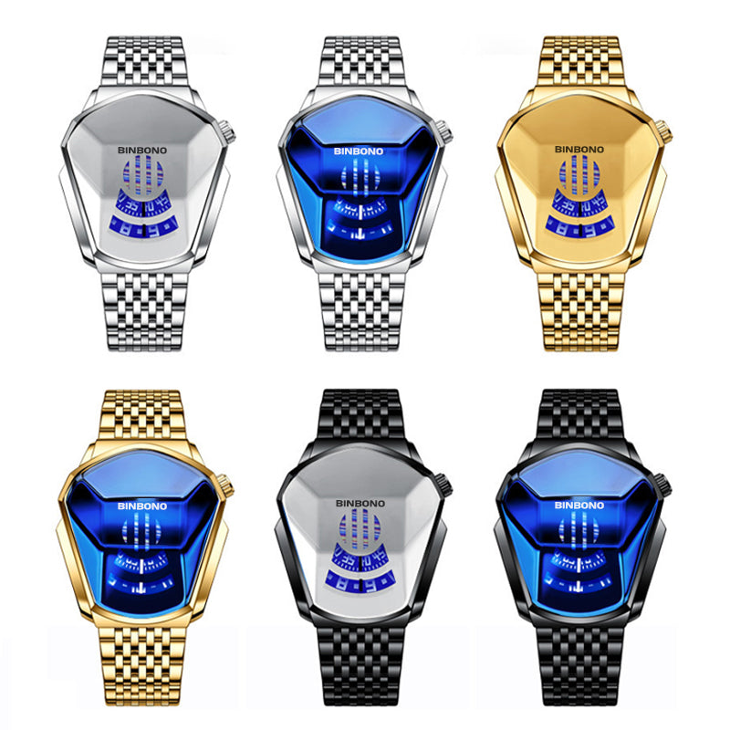 Elegante Herrenquarzarmbanduhr mit Diamantoberfläche
