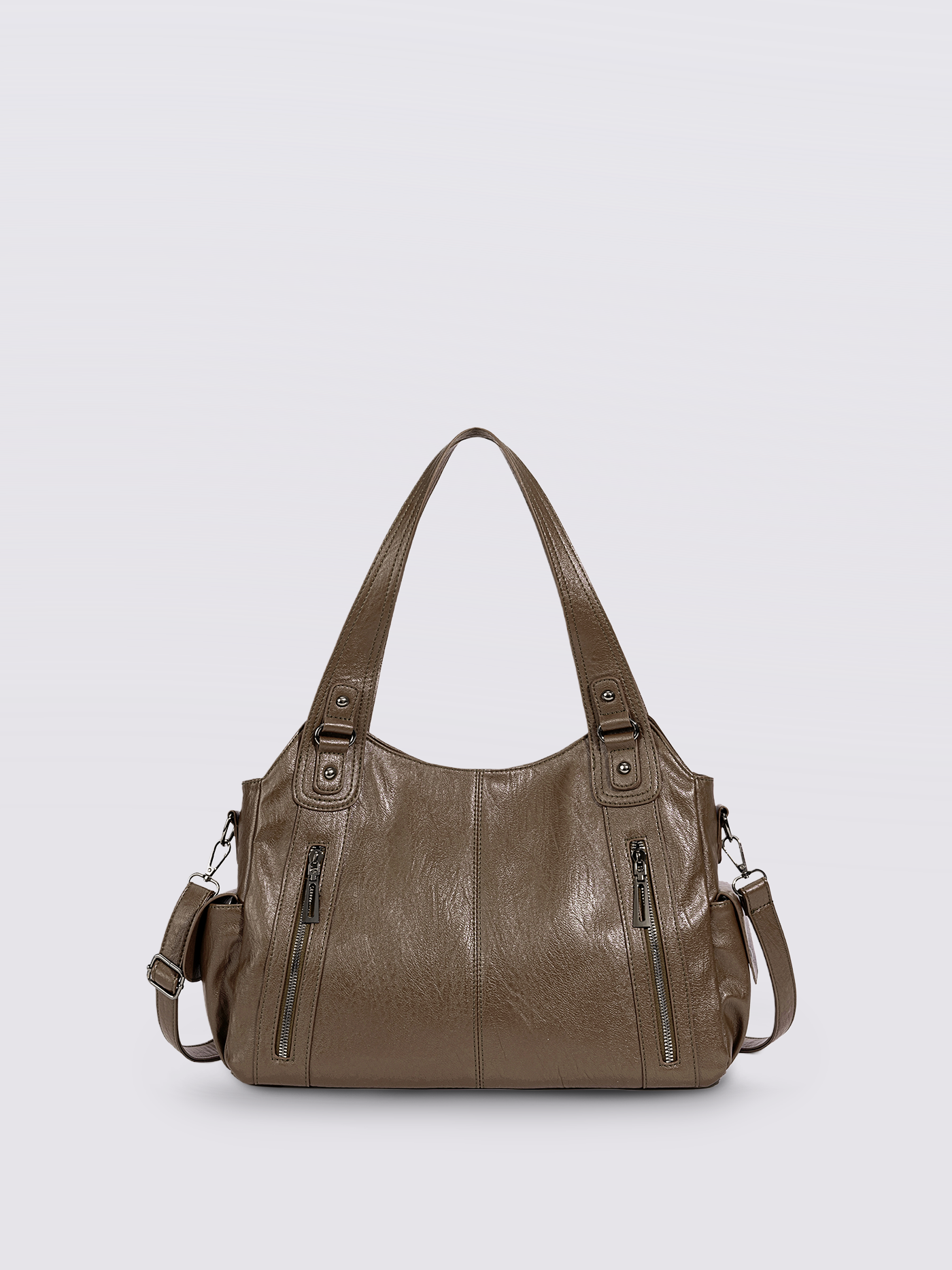Stylische Handtasche mit mehreren Fächern und abnehmbarem Schultergurt
