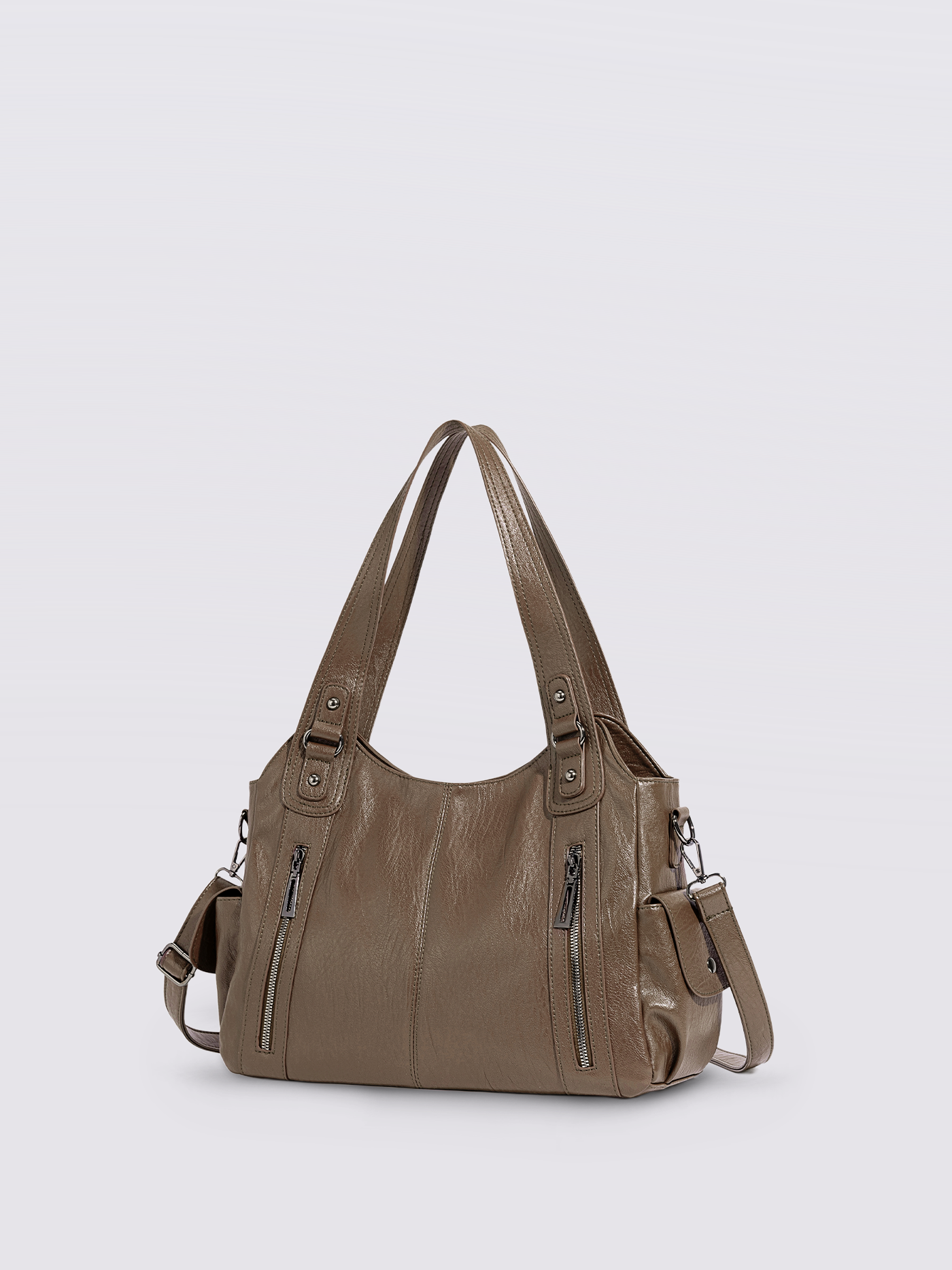 Stylische Handtasche mit mehreren Fächern und abnehmbarem Schultergurt