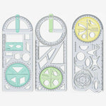 Vielseitiger Geometrie-Lineal mit drehbarem Winkelmesser