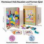 Holzspielzeug mit Montessori Bausteinen und Formen