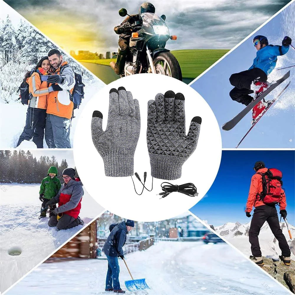 Heat Protection Gloves | USB Rechargeable | Touchscreen-friendly & Non-slip | Thermal Winter Gloves for Outdoor Activities