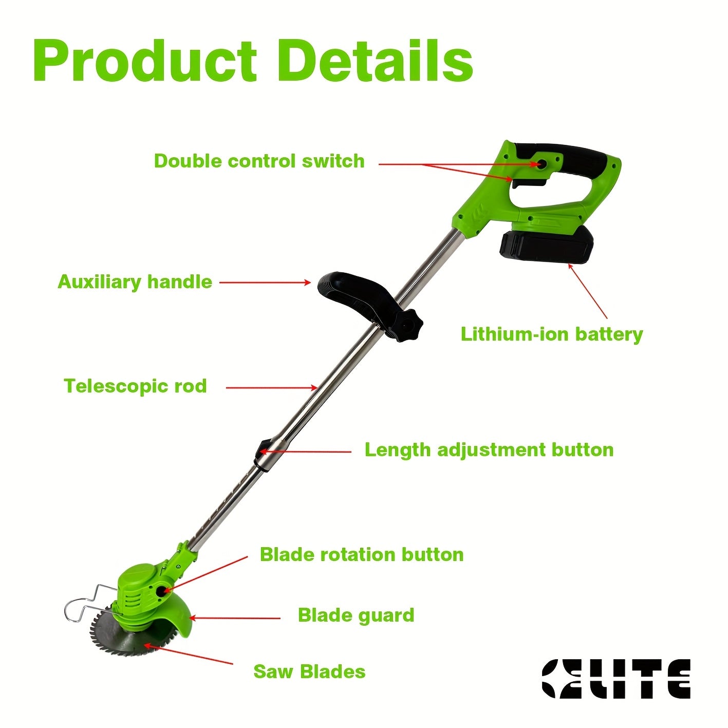 GreenPro Cordless Garden Trimmer | Cordless Flexibility | With Versatile Blades