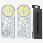 Vielseitiger Geometrie-Lineal mit drehbarem Winkelmesser