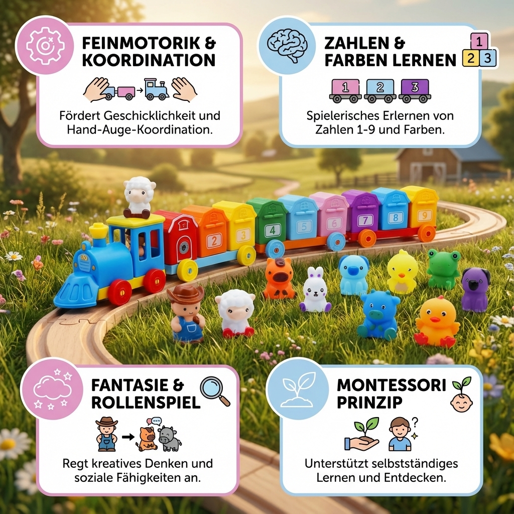 Bauernhof Lernspielzeug für Kinder im Montessori-Stil
