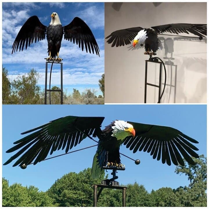 Metall Garten Windspiel mit Erdspieß – Wetterfeste Dekoration