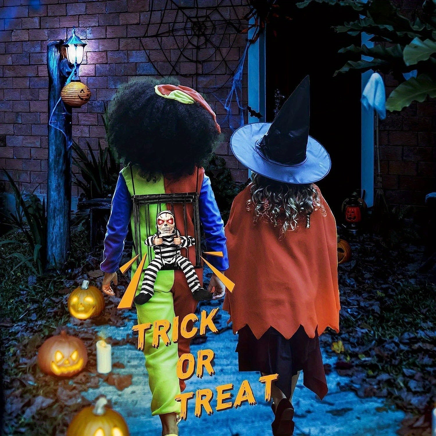 Animierter schreiender Skelett-Hänger mit Bewegungssensor – Halloween-Deko
