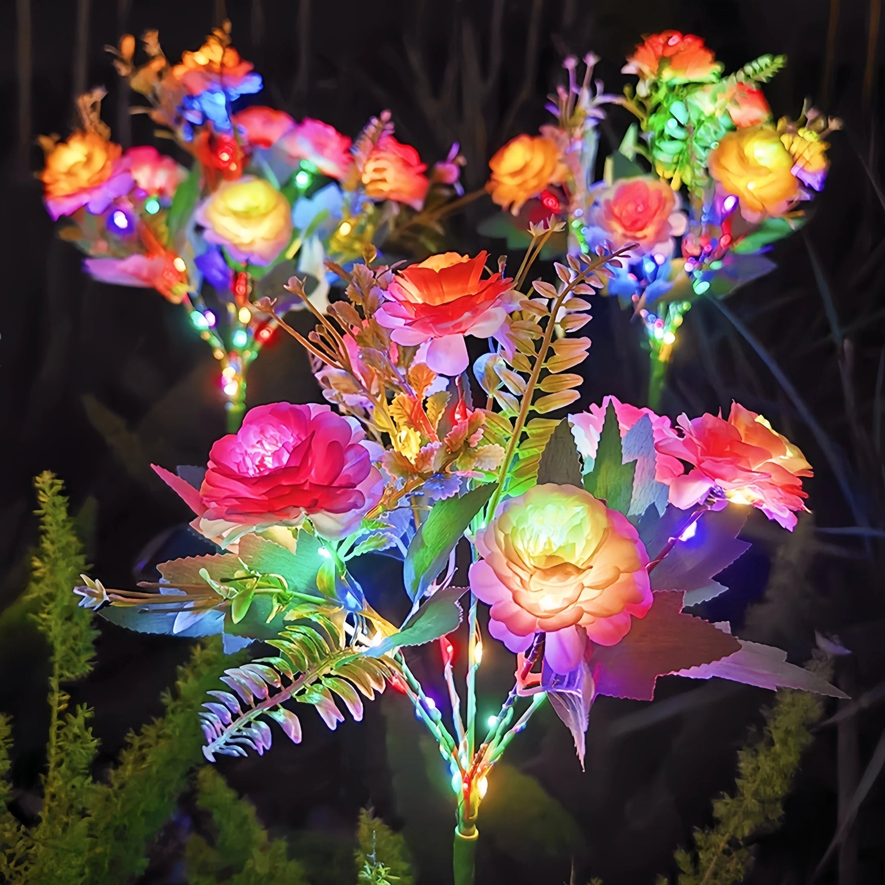 Sonnenblüte Gartenlampe Hibiskus | LED Blumenleuchte | 62 cm hoch