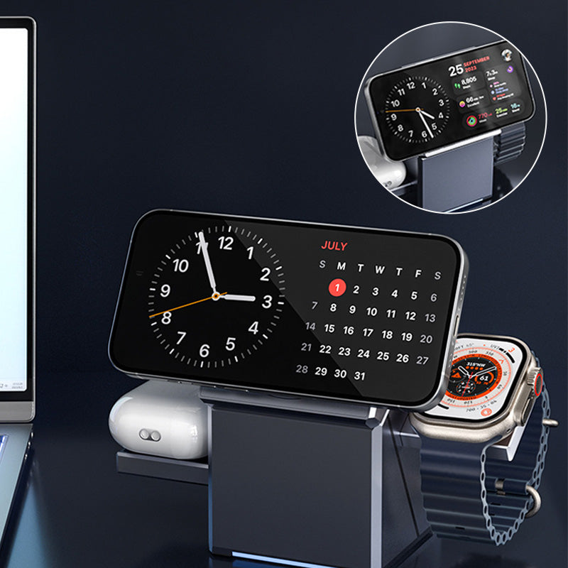 Vielseitige 3-in-1 Ladestation für Smartphone, Uhr und Kopfhörer