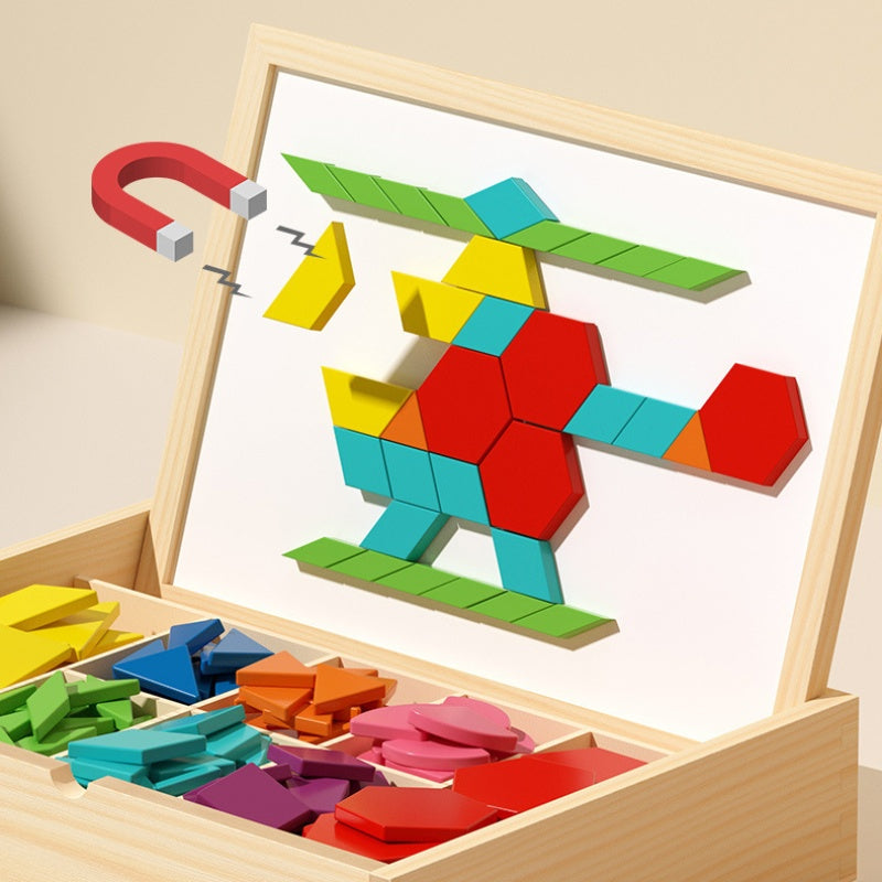 Kreative Magnetische Holzbauklötze mit Musterkarten