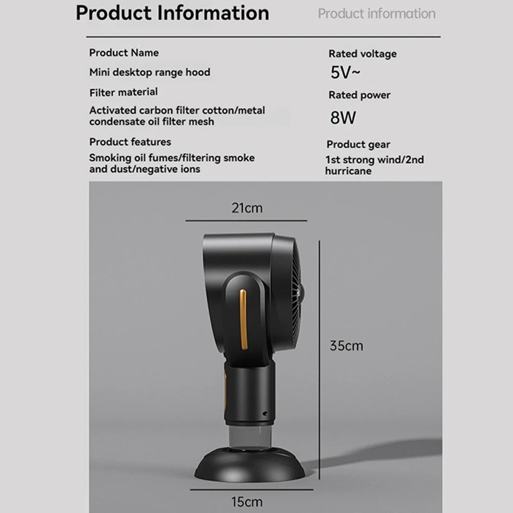 Tragbarer Luftreiniger Ventilator mit Ionentechnologie und USB-Ladeanschluss