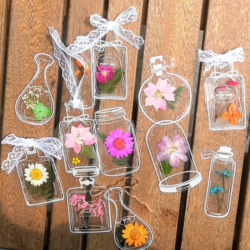 Set mit getrockneten Blumen-Lesezeichen – 30 Stück mit Quaste