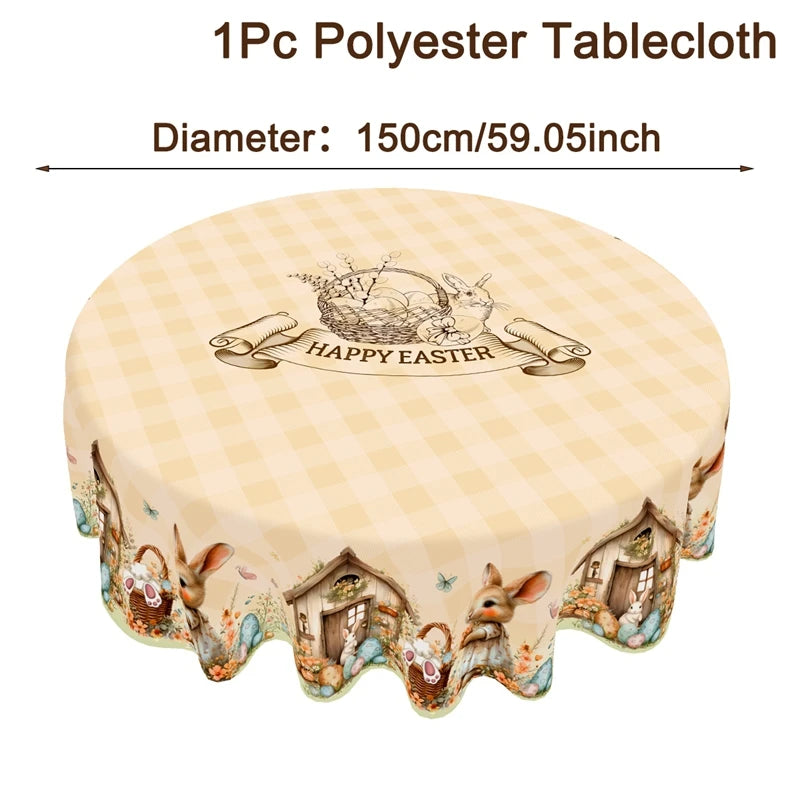 Festive Table Runner for Easter | Charming Bunny and Flower Patterns