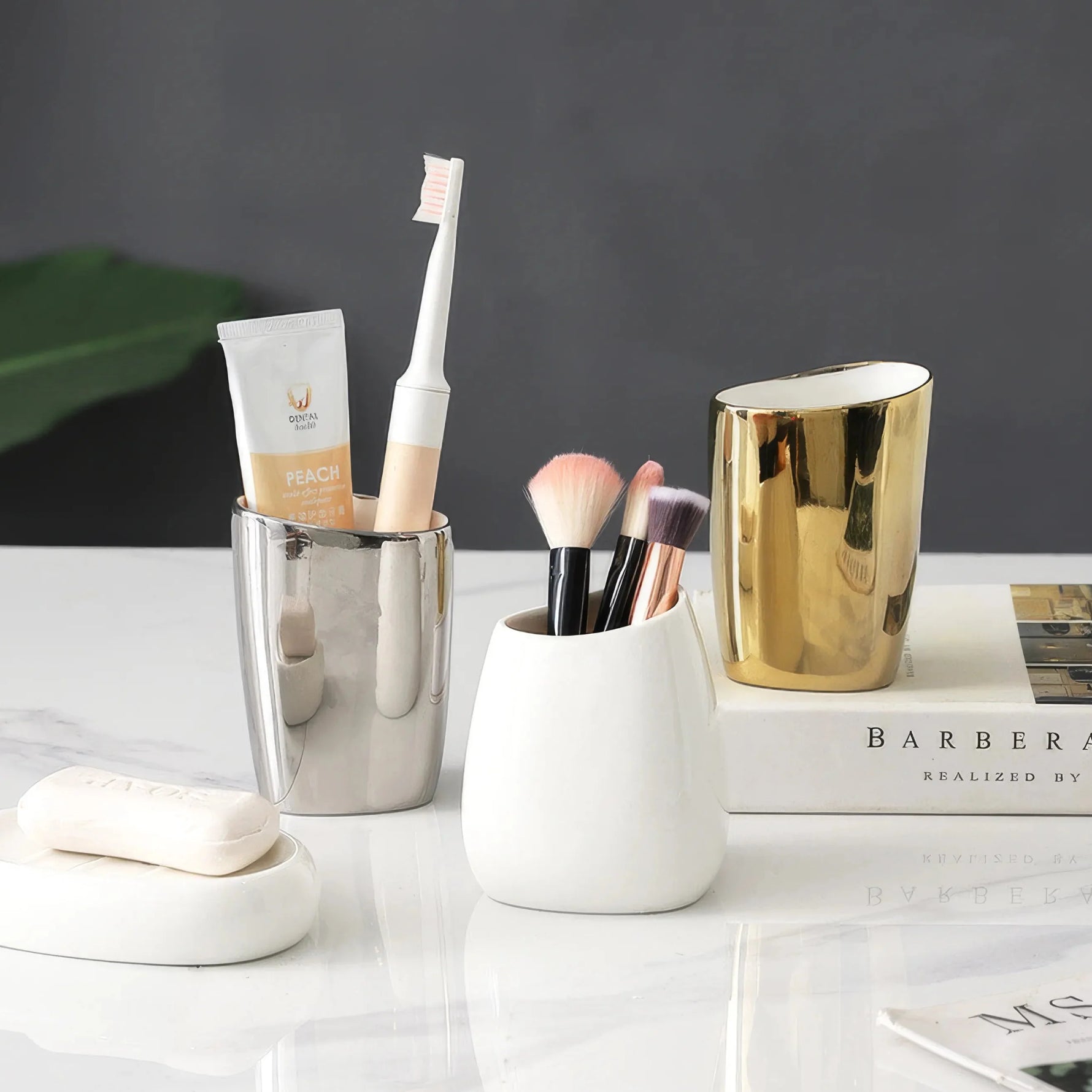Elegant ceramic soap dispenser for sophisticated bathrooms