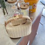 Stilvolle Stroh-Crossbody Tasche mit sicherem Reißverschluss