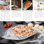 Große perforierte Pizza-Schaufel mit Griff für den Ofen – Backwerkzeug