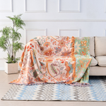 Gemusterte Boho-Decke aus 100% Baumwolle | Stilvolle Wohntextilien