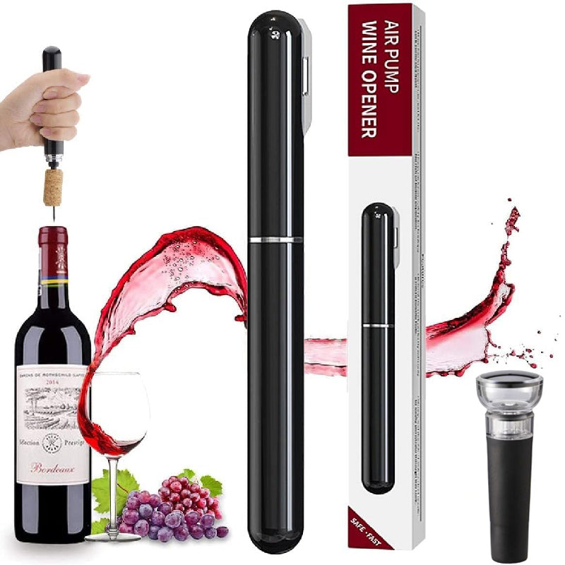 2-in-1 Weinflaschenöffner mit Luftdruckpumpe und Folienabschneider