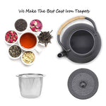 Schwarzer Gusseisen Teekessel mit Infuser zum Wasserkochen