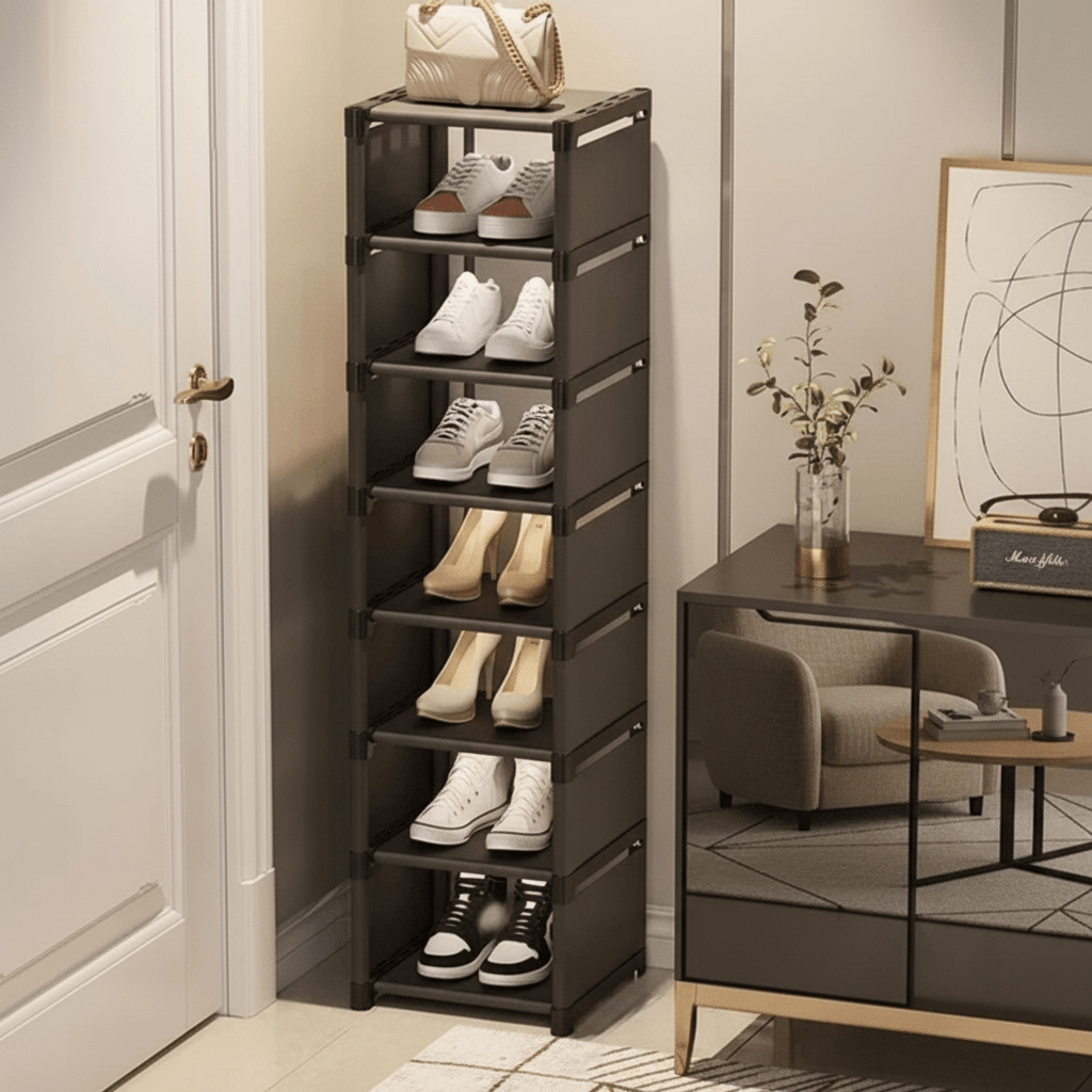 Corner Shoe Organizer Rack – Compact Storage for Limited Spaces