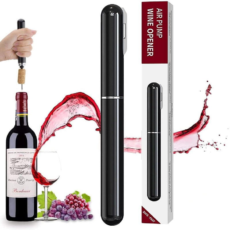 2-in-1 Weinflaschenöffner mit Luftdruckpumpe und Folienabschneider