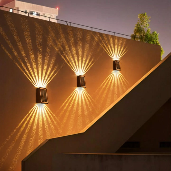 Solarbetriebene Wandlampe mit RGB und warmweiß – Drahtlos und Automatisch