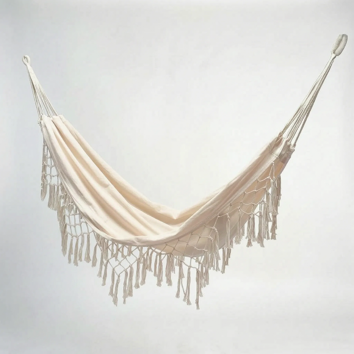 Tasseled Hammock Chair or Bed for Outdoor Use - Unisex Design