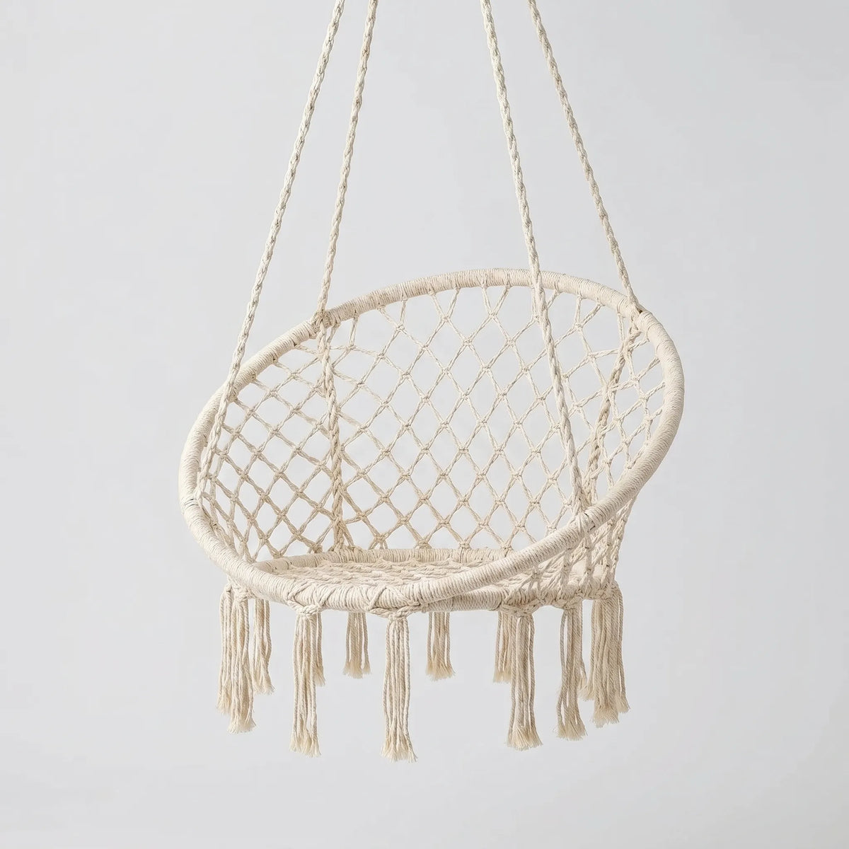 Macrame Swing Chair for Indoor and Outdoor Use - Unisex Boho Style