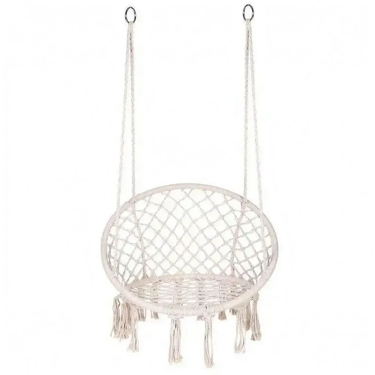 Macrame Swing Chair for Indoor and Outdoor Use - Unisex Boho Style