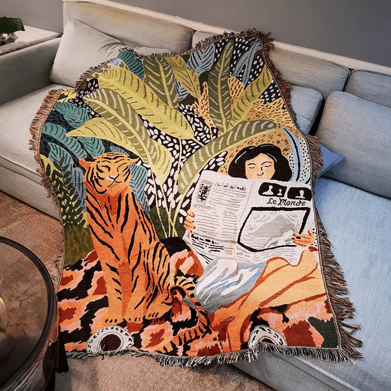 Gemütliche Strickdecke im Boho-Stil für Ihr Zuhause