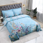Bettbezug Set aus ägyptischer Baumwolle (500 TC) – Azure Bloom