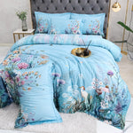 Bettbezug Set aus ägyptischer Baumwolle (500 TC) – Azure Bloom