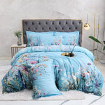Bettbezug Set aus ägyptischer Baumwolle (500 TC) – Azure Bloom