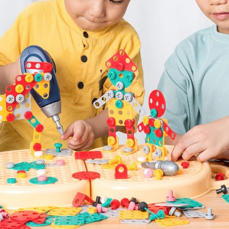 Baukästen für Kinder mit Spielzeugbohrer – Tragbare Konstruktionstasche